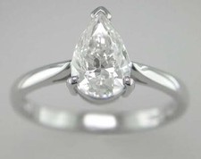 Diamond Pear Shape Solitiare Ring 1.50ct Certificated H VS2 VG 18ct White Gold