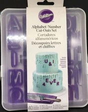 Wilton Alphabet/Number Cut-Outs Set 40pcs in case #417-7554 discontinued