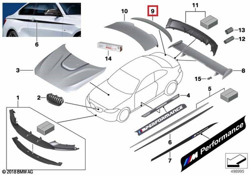 CARBON FIBER REAR AERO SPOILER OEM PART BMW M2 F87 M PERFORMANCE 2334541 - Picture 10 of 10