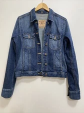 Sutters 1848 Jackie Copper Riveted Med Blue Wash Denim Jean Jacket Size XL