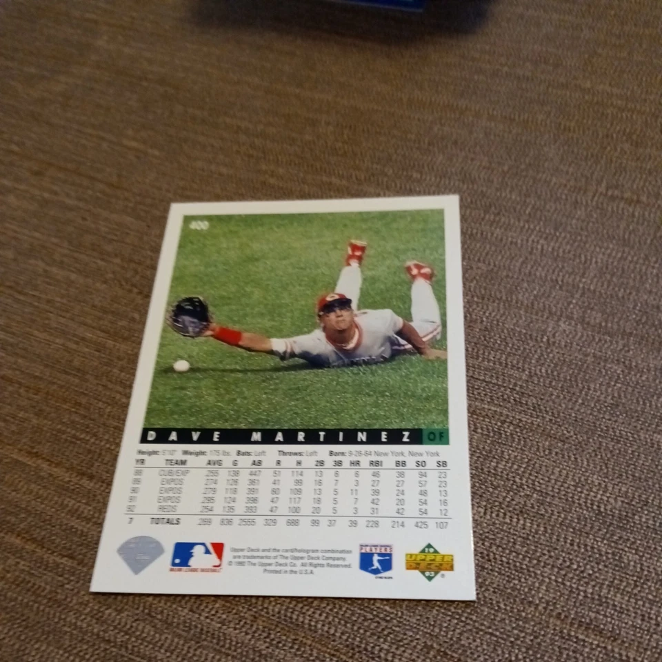 1993 Upper Deck - #400 Dave Martinez - Image 3 of 4