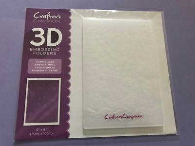 CRAFTERS COMPANION FLORAL LACE 3D EMBOSSING FOLDER 6" X 4" - 15CM X 10 ...