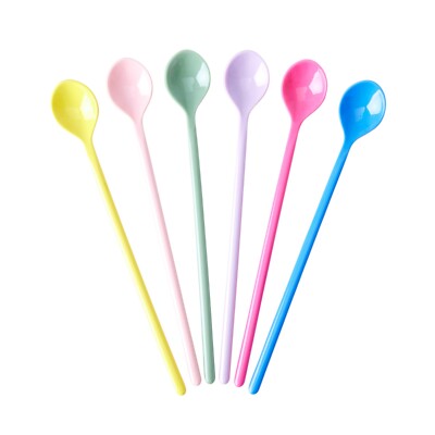 RICE 6er-Set Latte Löffel SS23 Colors mehrfarbig pastel Melamin frei von BPA
