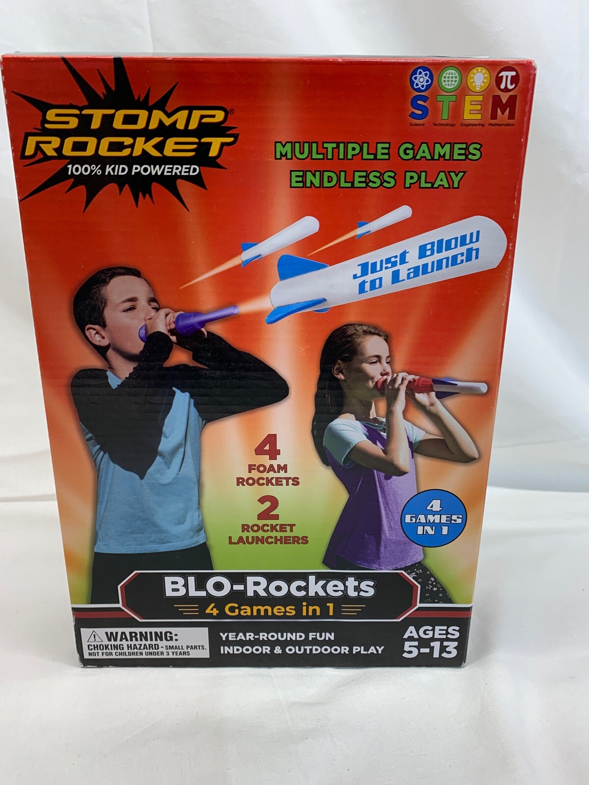 NEW!! DAMAGE BOX! Stomp Rocket BLO-Rockets 4-1 Game with 2 Launchers ...