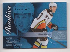 2015-16 Fleer Showcase Nick Ritchie /199 Rookie BLUE ICE Flair Anaheim Ducks