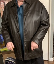 Eddie Bauer Mens XL Brown Soft Leather Winter Extra Warm Jacket Lined Cost 475
