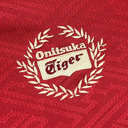 Onitsuka Tiger Polyester Full Zip Track Jacket Mens Large L Red Embroidered - Picture 3 of 15