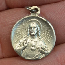 RELIGIOUS JEWEL - ANTIQUE VIRCO CARMELI PENDANT MEDAL #65