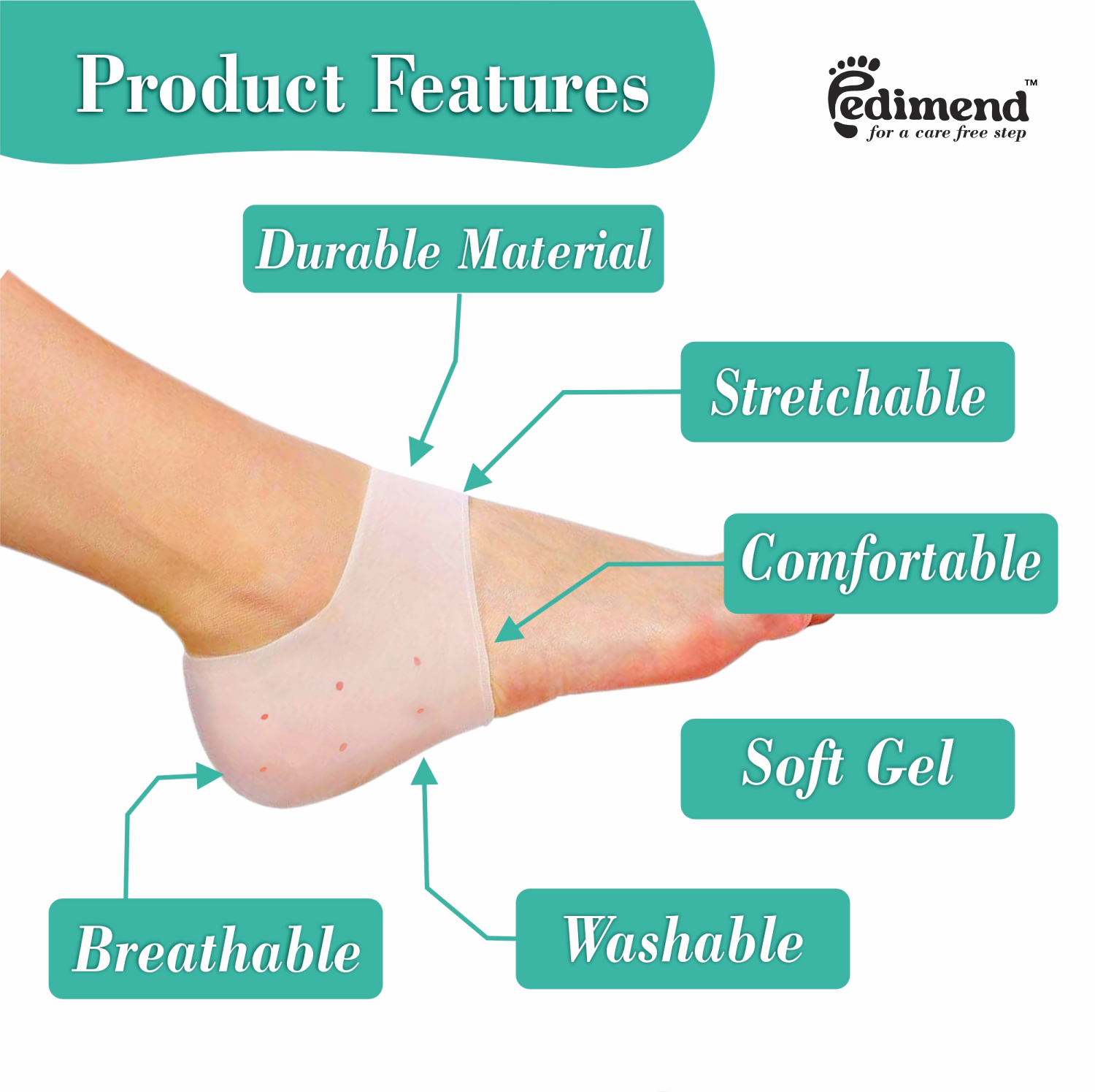 SAOLA PEDIMEND™ Gel Silicone Protezione Tallone per Prevenire Vesciche e Crepe sul Tallone UK