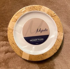 20 DESSERT PLATES lot of 2 (10 ea). 6". disposable. heavyweight plastic. gold