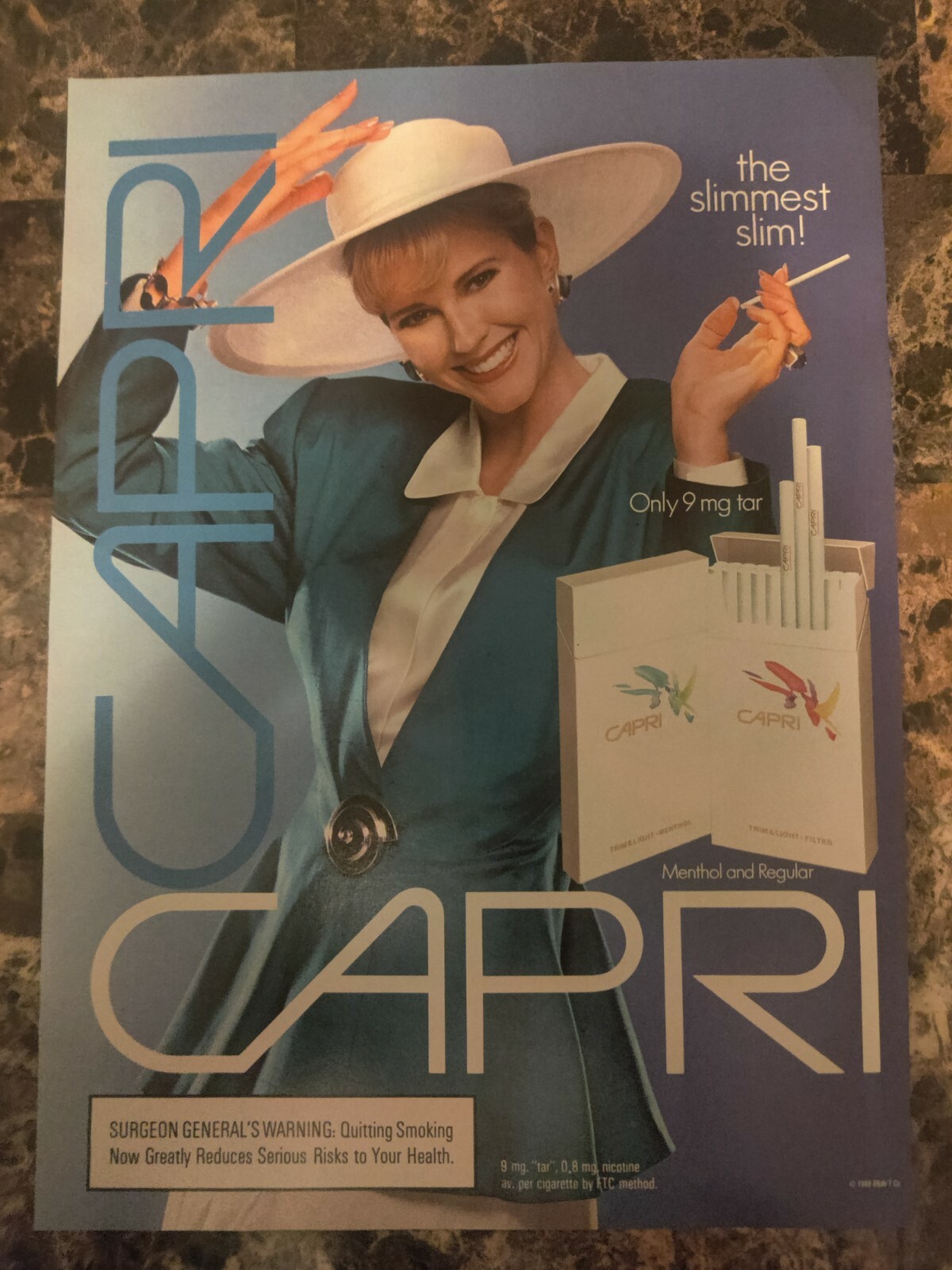 Capri Cigarettes Ad 1989 Vintage Magazine Print eBay