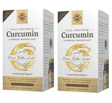 2 Bottles Solgar Full Spectrum Curcumin Liquid Extract (90 Licaps)