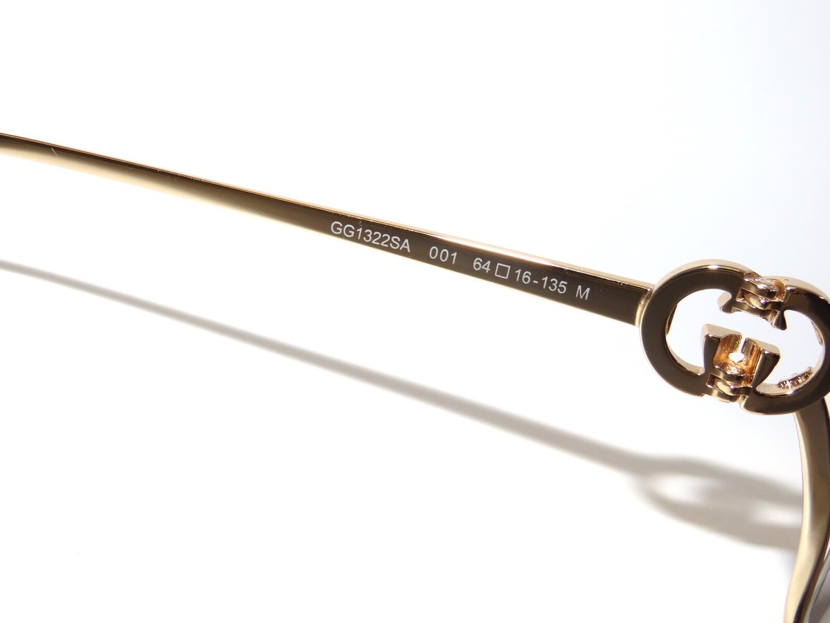 Gucci GG1322SA 001 Sunglasses Women's Gold/Grey Gradient