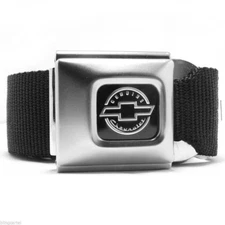 Chevrolet Logo Official Licensed Chevy Authentic Black Seatbelt Belt Buckle Down