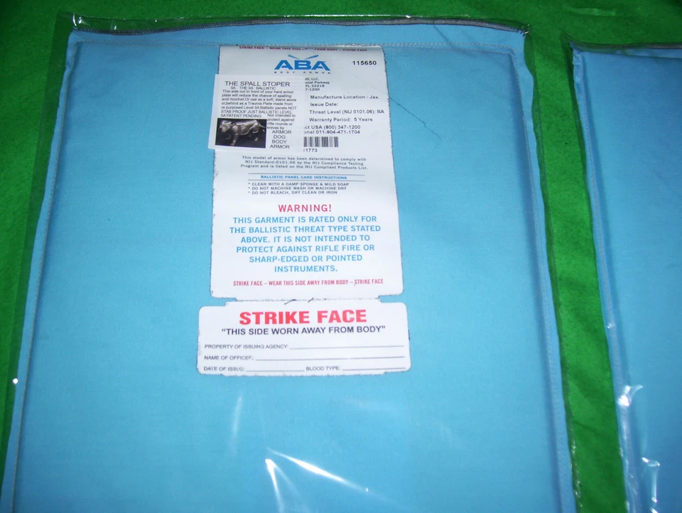 2 PC.of  BULLETPROOF Block Spall 2 Trauma Plate's Level IIIA 10X12 Body Armor  - Image 4 of 4