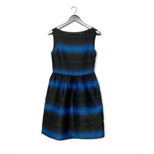 Marc Jacobs Lida Ombre Stripe A Line Mini Dress Size 0 XS Blue Black