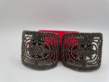 Antique pair of Holfast cut steel shoe clips. Victorian c1910-1920