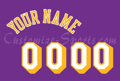 Basketball Los Angeles Lakers Customized Number Kit For 1998-1999 Road Uniform
