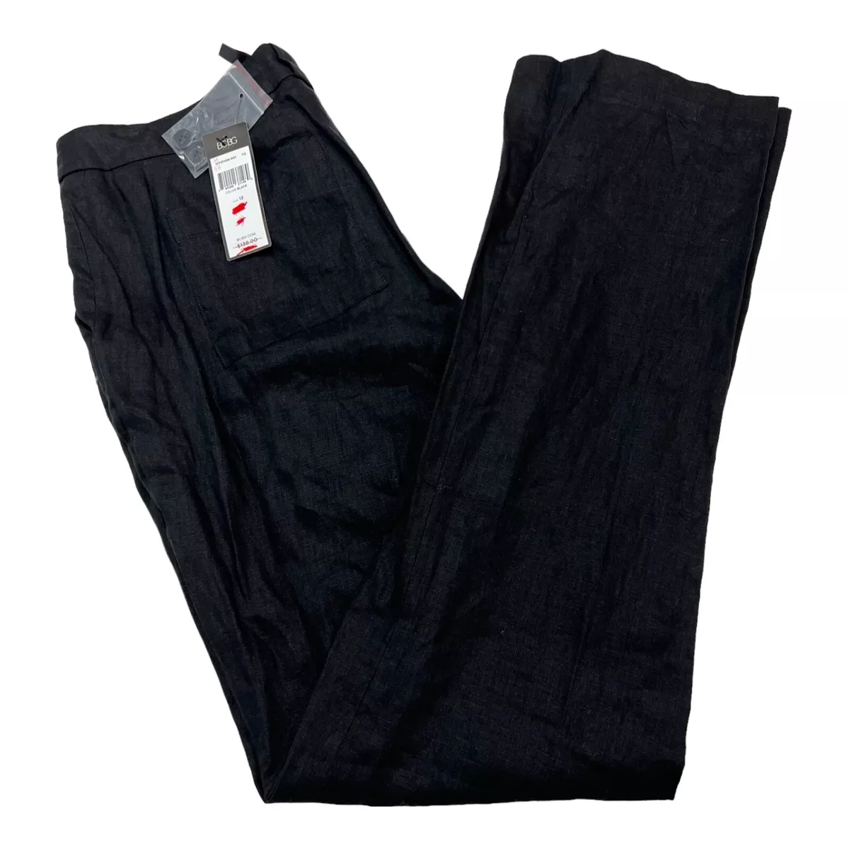 BCBGeneration Womens 12 Linen Dress Pants Dressy Pant Black