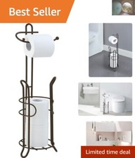 Heavy-Duty Toilet Paper Holder with Storage - 4 Roll Capacity Bronze Finish