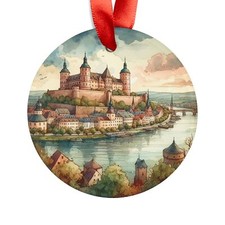 WURZBURG GERMANY, German Travel, Personalized Round Acrylic Ornament Gift