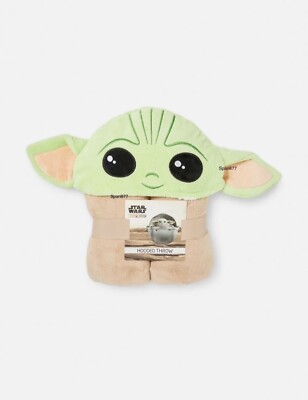 Disney Star Wars Baby Yoda Hooded Throw Cosy Soft 3D Ears 120