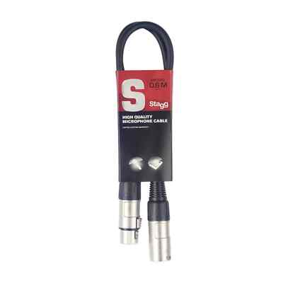 Stagg 60 cm 2 Fuß XLR-Stecker auf XLR-Buchse Mikrofonkabel Instrumentenkabel schwarz