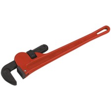 Image of 450mm Cast Steel Pipe Wrench - European Pattern - 13-63mm Carbon Steel Jaws