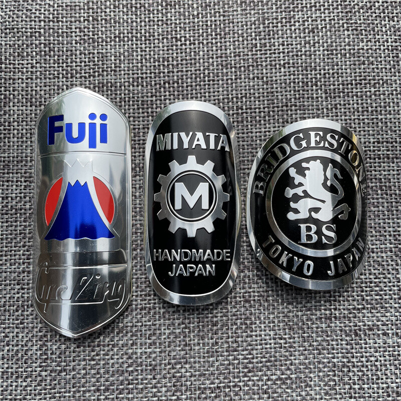 JAPAN vintage cycling Bicycle Bike Alloy Head Badge Decals