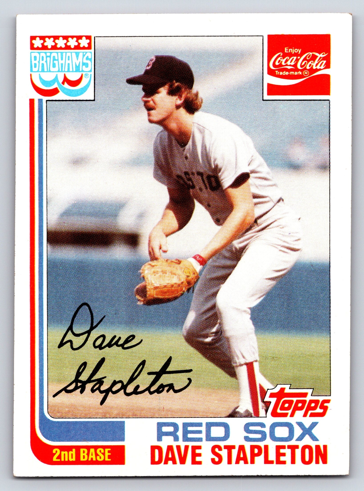 1982 Topps Brigham's/Coca-Cola Boston Red Sox #19 Dave Stapleton 28387