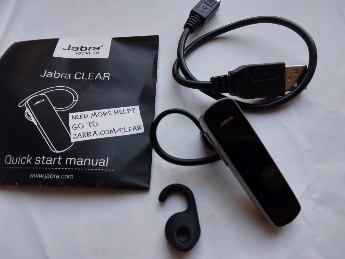 Black Jabra Earpiece CLEAR music A2Dp Headset Bluetooth For