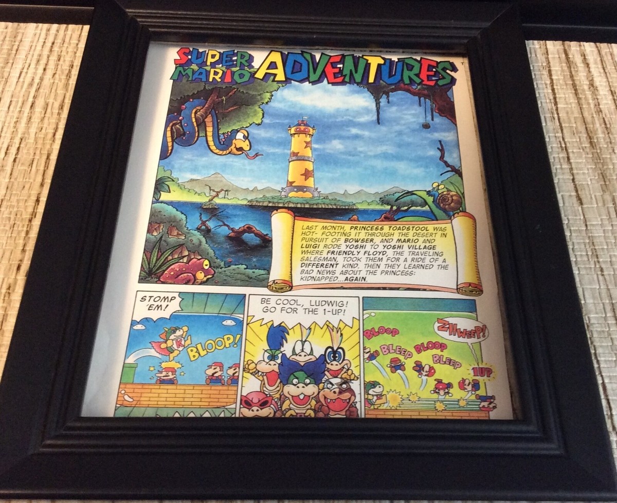 Super Mario Adventures Nintendo Print Ad Poster 8.5x11 Art (Frame