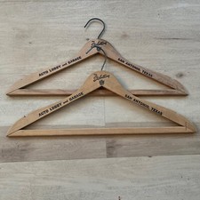 2x Vintage Wood Advertising Clothes Hangers Auto Lobby Texas