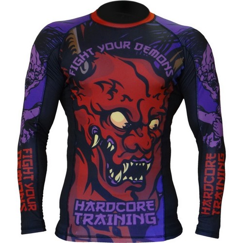 Rashguard Hardcore Training Demon Men Compression Shirt MMA Fitness Rashguard Hardcore Training Demon Men Compression Shirt MMA Fitness
