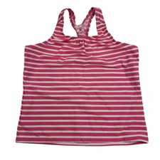 Lands End Kids Pink White Striped Tankini Swim Top Tank Racerback Size 14