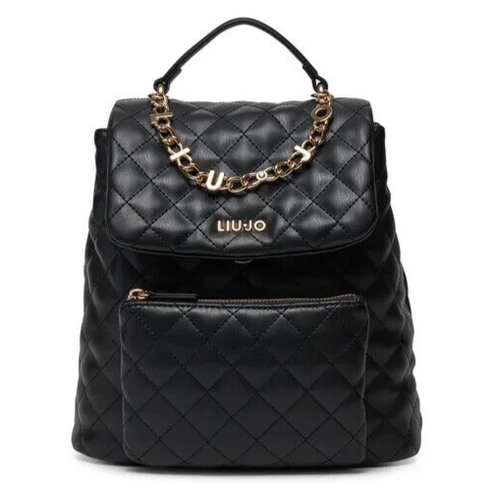 LIU JO HUMITA AA5131 E0015 BACKPACK BACKPACK BACKPACK WOMEN QUILTED FLAP BLACK