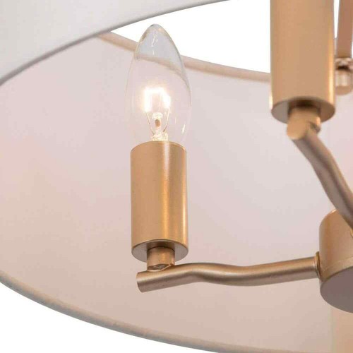LNC Modern 4-Light Gold Chandelier with Farmhouse Fabric Shade Classic Drum - Picture 9 of 13