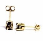 New 14k yellow gold .59ct I2 H round diamond stud earrings .91g butterfly backs — photo 4