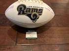 Los Angeles Rams Fred Dryer Signed Football AUTO "104 Career Sacks" Notated COA