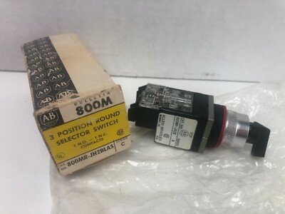 NICE! Allen Bradley 800MR JH2BLAS Small Round 3 Position Selector Switch