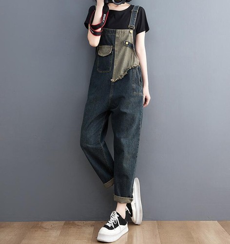 Women's Wash Denim Dungaree Dungarees Jeans Bib Overalls Suspenders Pants GIFT - Picture 6 of 16