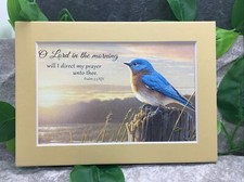 New Handmade 5x7 Matted  Scripture Inspirational Quote Songbirds Free Ship 458