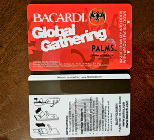 BACARDI Rum LAS VEGAS PALMS CASINO Hotel Room Card Key Chip Poker Puerto Rico