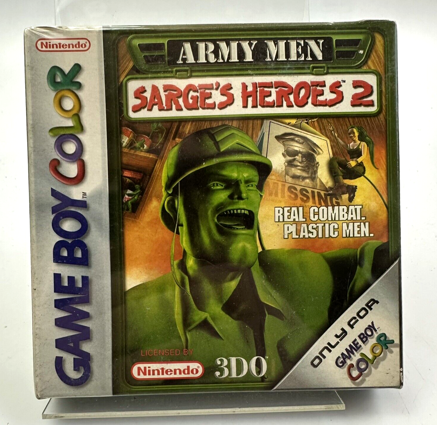 GBC Army Men Sarge’s Heroes 2, New And Sealed *Flaw*