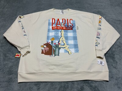 NEW Disney Sweater Adult XXL Beige Ratatouille Remy EPCOT Paris