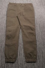 Veronica Beard Women's Tapered Pants Canvas Green Size 6 32x26 Pockets USA