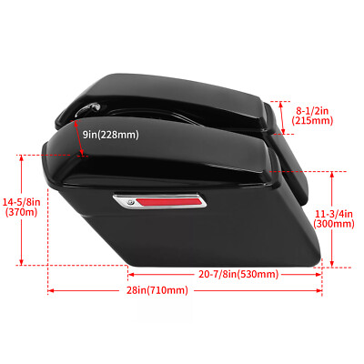 White Saddlebags Saddle Bags w/ Conversion Brackets Fit For Harley