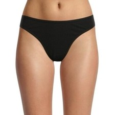 No Boundaries Women's Cotton Rib Thong Panties Size 3XL Solid Black