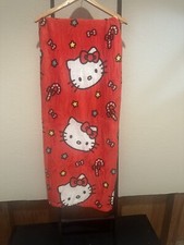 HELLO KITTY Super Cute Red Fuzzy Holiday X Mas Travel Blanket 45in x 55in