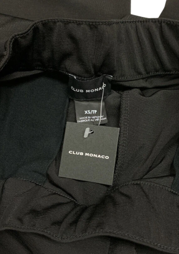 Pantalones de punto Club Monaco para mujer de pierna ancha negros talla XS NUEVOS CON ETIQUETAS Foto 4 de 4